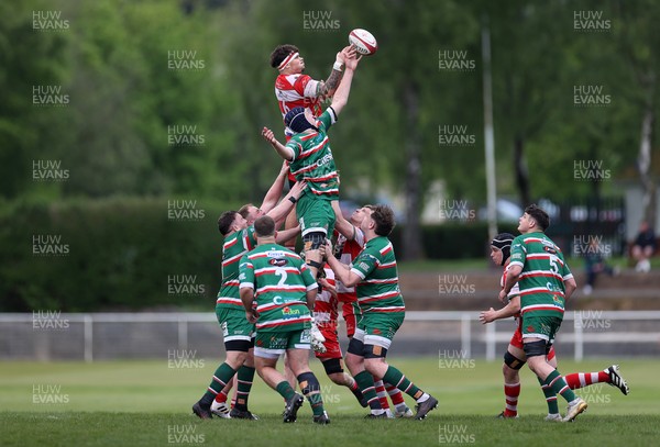 100526 - Ebbw Vale v Llandovery RFC - Super Rygbi Cymru Grand Final - Dan Gemine of Llandovery wins the line out
