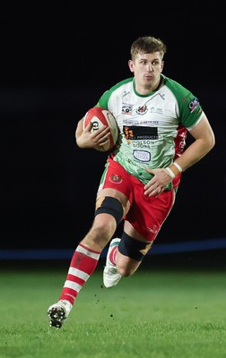 161025 - Ebbw Vale v Llandovery, Super Rugbi Cymru - Joe Powell of Llandovery takes on Cam Davies of Ebbw Vale
