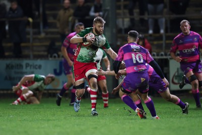 161025 - Ebbw Vale v Llandovery, Super Rugbi Cymru - Griff Evans of Llandovery on the attack