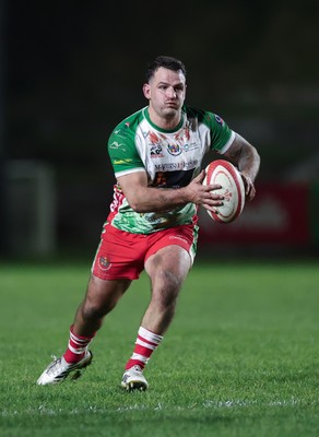 161025 - Ebbw Vale v Llandovery, Super Rugbi Cymru - Rhodri Jones of Llandovery charges forward