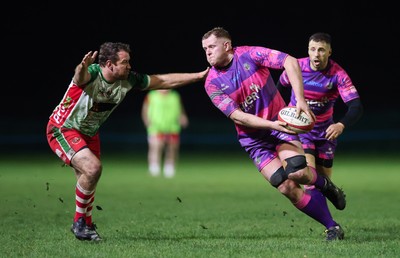 161025 - Ebbw Vale v Llandovery, Super Rugbi Cymru - Jack Pope of Ebbw Vale charges forward