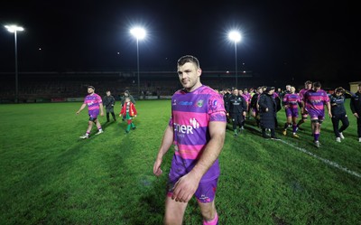 161025 - Ebbw Vale v Llandovery, Super Rugbi Cymru - Ethan Phillips of Ebbw Vale at the end of the match
