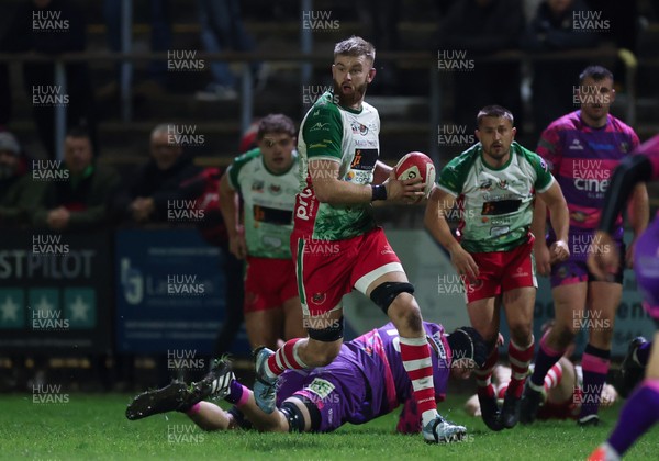 161025 - Ebbw Vale v Llandovery, Super Rugbi Cymru - Griff Evans of Llandovery on the attack