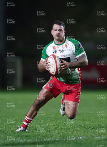 161025 - Ebbw Vale v Llandovery, Super Rugbi Cymru - Rhodri Jones of Llandovery charges forward