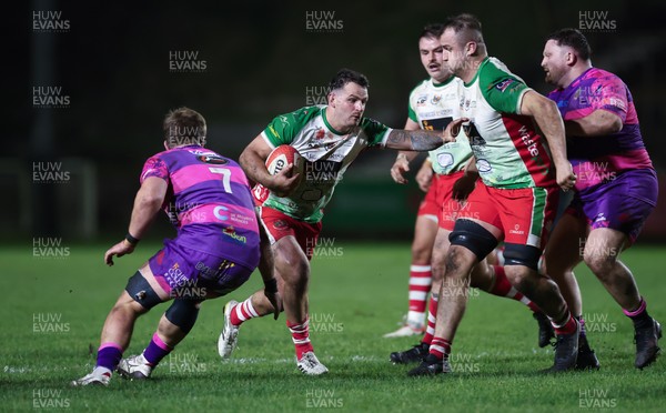 161025 - Ebbw Vale v Llandovery, Super Rugbi Cymru - Rhodri Jones of Llandovery charges forward