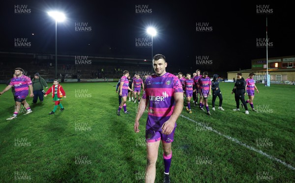 161025 - Ebbw Vale v Llandovery, Super Rugbi Cymru - Ethan Phillips of Ebbw Vale at the end of the match