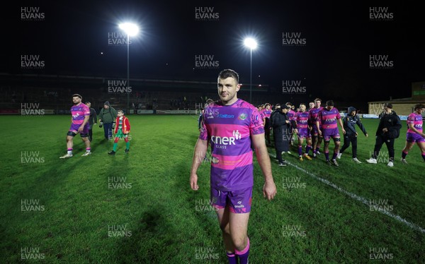 161025 - Ebbw Vale v Llandovery, Super Rugbi Cymru - Ethan Phillips of Ebbw Vale at the end of the match