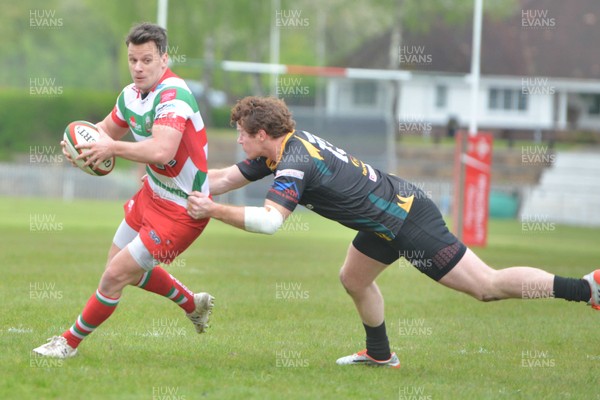 060517 - Ebbw Vale - v - Merthyr - Welsh Premiership Tier 1 - Ebbw's James Lewis avoids Merthyr's David Bishop