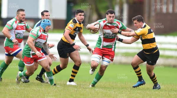 160917 - Ebbw Vale v Newport - Principality Premiership - Ebbw's Rhys Clarke on the attack