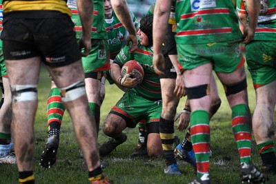 010325 - Ebbw Vale v Newport - Super Rygbi Cymru - Joe Franchi of Ebbw Vale scores a try