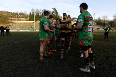 010325 - Ebbw Vale v Newport - Super Rygbi Cymru - Dejected Newport at full time