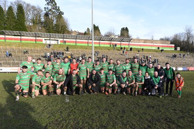 010325 - Ebbw Vale v Newport - Super Rygbi Cymru - Ebbw Vale celebrate the win at full time