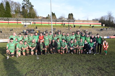 010325 - Ebbw Vale v Newport - Super Rygbi Cymru - Ebbw Vale celebrate the win at full time