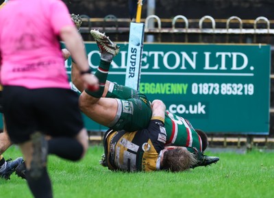 030526 - Ebbw Vale v Newport RFC, Super Rugbi Cymru Play Off Semi-Final - Dylan Edwards of Ebbw Vale crosses to score the decisive try