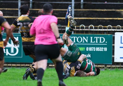 030526 - Ebbw Vale v Newport RFC, Super Rugbi Cymru Play Off Semi-Final - Dylan Edwards of Ebbw Vale crosses to score the decisive try