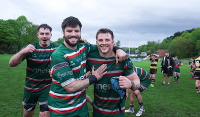 030526 - Ebbw Vale v Newport RFC, Super Rugbi Cymru Play Off Semi-Final - Player of the match Sion Parry of Ebbw Vale celebrates with team mates at the end of the match