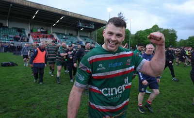 030526 - Ebbw Vale v Newport RFC, Super Rugbi Cymru Play Off Semi-Final - Ebbw Vale celebrate at the end of the match