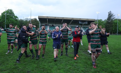 030526 - Ebbw Vale v Newport RFC, Super Rugbi Cymru Play Off Semi-Final - Ebbw Vale celebrate at the end of the match