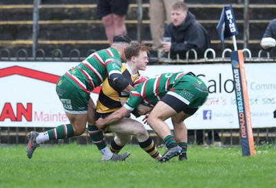 030526 - Ebbw Vale v Newport RFC, Super Rugbi Cymru Play Off Semi-Final - Fin Baker of Newport is tackled just short of the line
