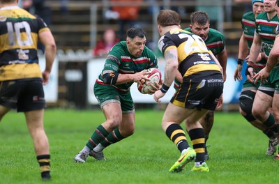 030526 - Ebbw Vale v Newport RFC, Super Rugbi Cymru Play Off Semi-Final - Dom Franchi of Ebbw Vale takes on Kobi Rees of Newport