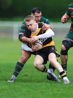 030526 - Ebbw Vale v Newport RFC, Super Rugbi Cymru Play Off Semi-Final - Lucus Welch of Newport is held by Dom Franchi of Ebbw Vale