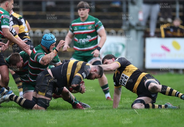 030526 - Ebbw Vale v Newport RFC, Super Rugbi Cymru Play Off Semi-Final - Josh Skinner of Newport powers over to score try