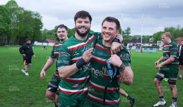 030526 - Ebbw Vale v Newport RFC, Super Rugbi Cymru Play Off Semi-Final - Player of the match Sion Parry of Ebbw Vale celebrates with team mates at the end of the match