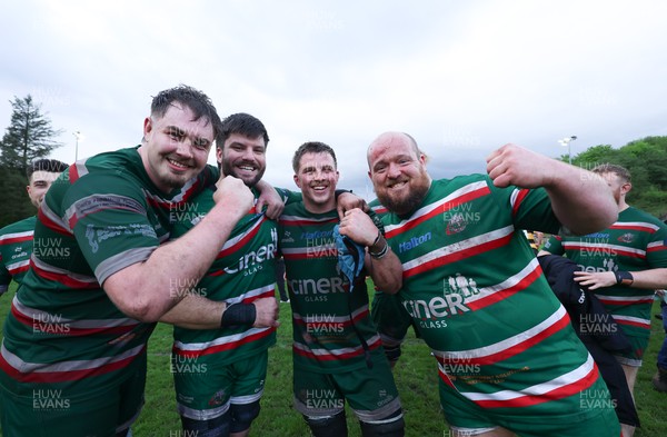 030526 - Ebbw Vale v Newport RFC, Super Rugbi Cymru Play Off Semi-Final - Player of the match Sion Parry of Ebbw Vale celebrates with team mates at the end of the match