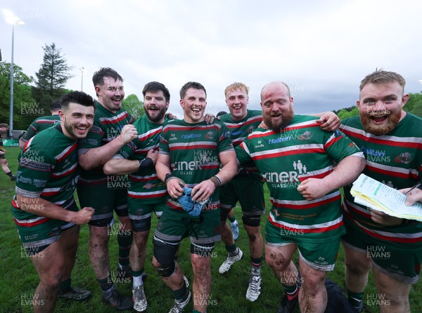 030526 - Ebbw Vale v Newport RFC, Super Rugbi Cymru Play Off Semi-Final - Player of the match Sion Parry of Ebbw Vale celebrates with team mates at the end of the match