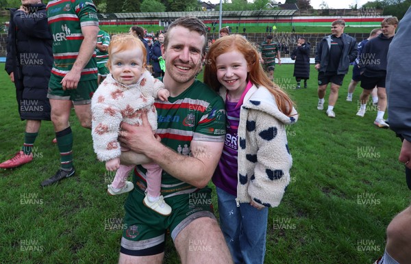 030526 - Ebbw Vale v Newport RFC, Super Rugbi Cymru Play Off Semi-Final - Jon Evans of Ebbw Vale and family at the end of the match