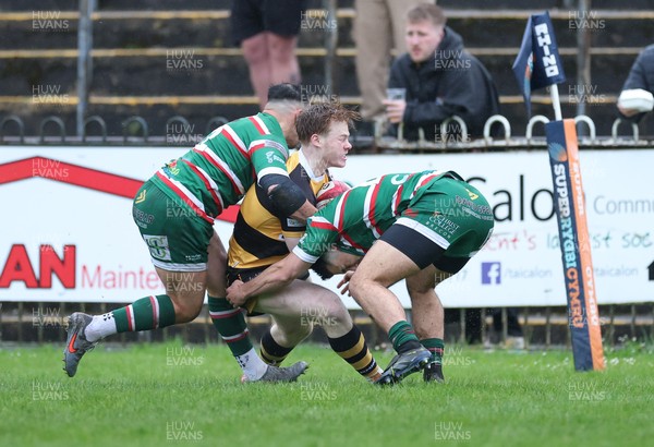 030526 - Ebbw Vale v Newport RFC, Super Rugbi Cymru Play Off Semi-Final - Fin Baker of Newport is tackled just short of the line