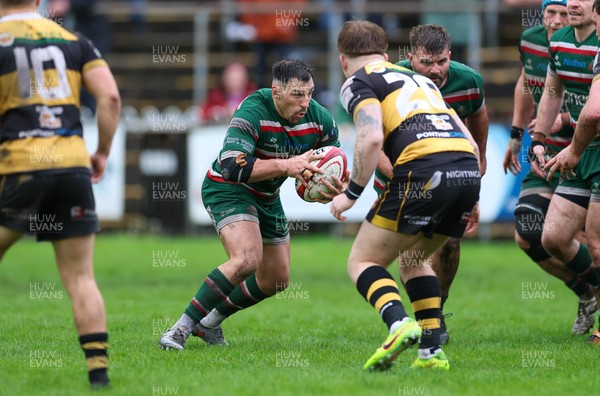 030526 - Ebbw Vale v Newport RFC, Super Rugbi Cymru Play Off Semi-Final - Dom Franchi of Ebbw Vale takes on Kobi Rees of Newport