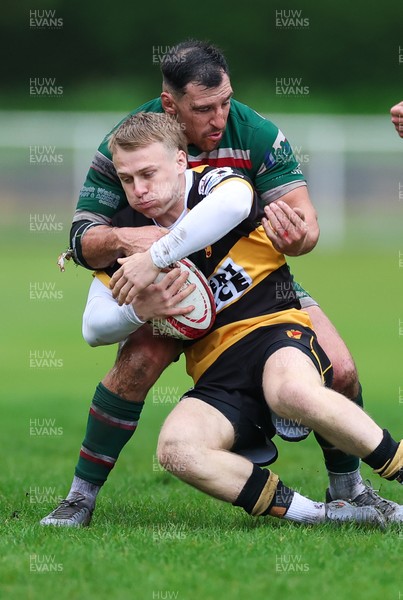 030526 - Ebbw Vale v Newport RFC, Super Rugbi Cymru Play Off Semi-Final - Lucus Welch of Newport is held by Dom Franchi of Ebbw Vale