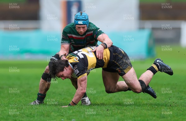 030526 - Ebbw Vale v Newport RFC, Super Rugbi Cymru Play Off Semi-Final - Brogan Leary of Newport is held by Sion Parry of Ebbw Vale