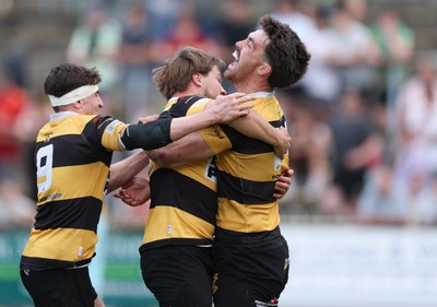 180525 - Ebbw Vale  v Newport RFC, Super Rygbi Cymru Grand Final - Iestyn Galton of Newport celebrates after he races in to score try