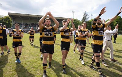 180525 - Ebbw Vale  v Newport RFC, Super Rygbi Cymru Grand Final - Newport players thank their supporters at the end of the match