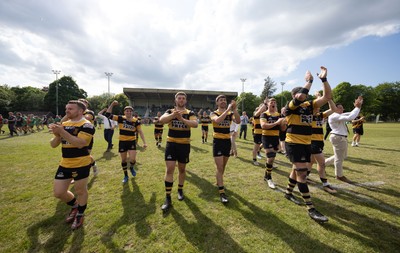 180525 - Ebbw Vale  v Newport RFC, Super Rygbi Cymru Grand Final - Newport players thank their supporters at the end of the match