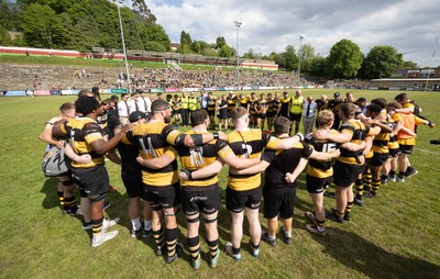 180525 - Ebbw Vale  v Newport RFC, Super Rygbi Cymru Grand Final - Newport huddle together at the end of the match