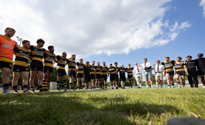 180525 - Ebbw Vale  v Newport RFC, Super Rygbi Cymru Grand Final - Newport huddle together at the end of the match