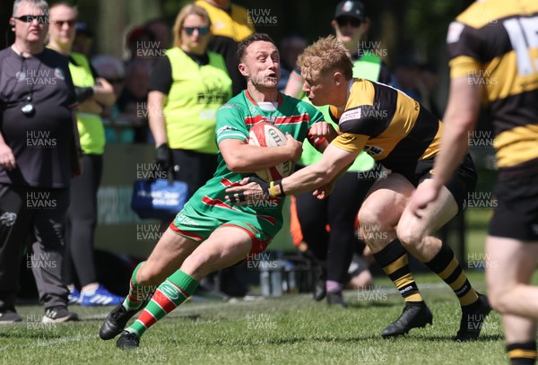 180525 - Ebbw Vale  v Newport RFC, Super Rygbi Cymru Grand Final - Ryan Gardner of Ebbw Vale takes on Iestyn Galton of Newport