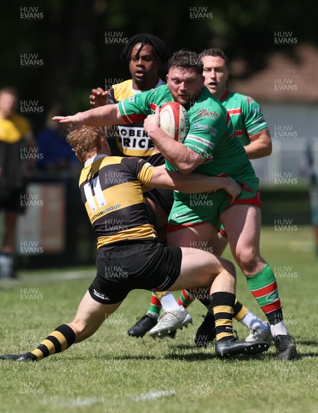 180525 - Ebbw Vale  v Newport RFC, Super Rygbi Cymru Grand Final - Luke Garrett of Ebbw Vale takes on Iestyn Galton of Newport