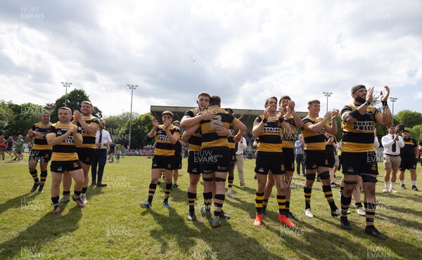 180525 - Ebbw Vale  v Newport RFC, Super Rygbi Cymru Grand Final - Newport players thank their supporters at the end of the match