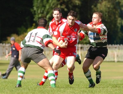 060903 - Ebbw Vale v Pontypridd - Welsh Premiership - Ponty's Matthew Rowlands tries to find space