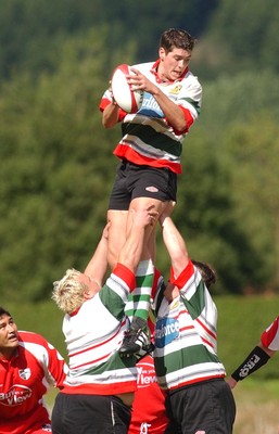 060903 - Ebbw Vale v Pontypridd - Welsh Premiership - Ebbw Vale's Richard Clark takes a line out ball