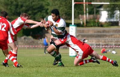 060903 - Ebbw Vale v Pontypridd - Welsh Premiership - Ebbw Vale's Manu Tuipulotu tries to find a way through