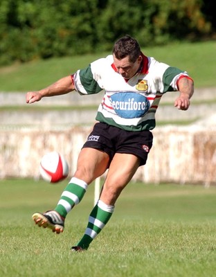 060903 - Ebbw Vale v Pontypridd - Welsh Premiership - Ebbw Vale's Byron Hayward kicks for goal