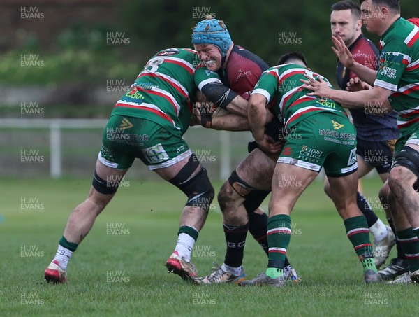 040426 - Ebbw Vale v RGC - Super Rygbi Cymru (SRC) - Celt Francis-Roberts  of RGC is tackled by Joe Rees-Wheldon of Ebbw Vale 