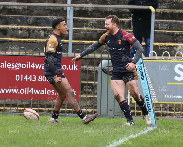 040426 - Ebbw Vale v RGC - Super Rygbi Cymru (SRC) - Conor Dever of RGC celebrates his try