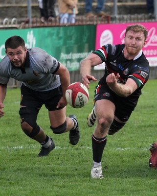 260926 - Ebbw Vale v RGC - Super Rygbi Cymru (SRC) - Gruff Tough of Ebbw Vale passes the ball from the ruck