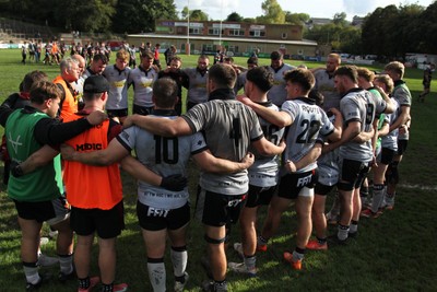 260926 - Ebbw Vale v RGC - Super Rygbi Cymru (SRC) - RGC players in a huddle